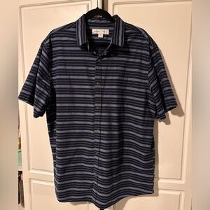 Old Navy Men's Navy Striped Button Down Shirt- XXL Tall